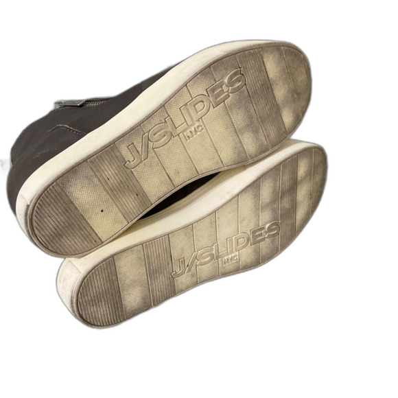 J/SLIDES  Tan Brown  Leather  Booties women’s  7 M Double Zipper platform Bloke - Picture 13 of 13